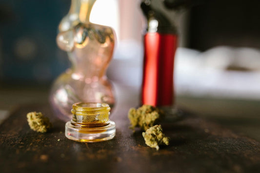 Cannabis concentrate with dabs and dabbing tools