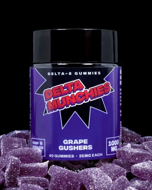 Delta Munchies Delta 8 THC Grape Gushers Gummies