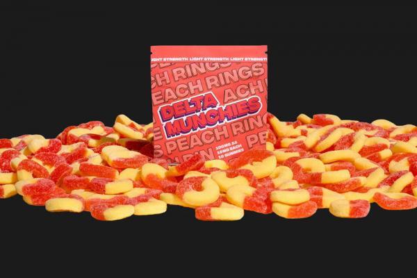 Delta Munchies Delta 8 Peach Rings Scattered