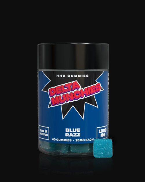 delta munchies 1000mg HHC Gummy with gummy Outside Blue Razz