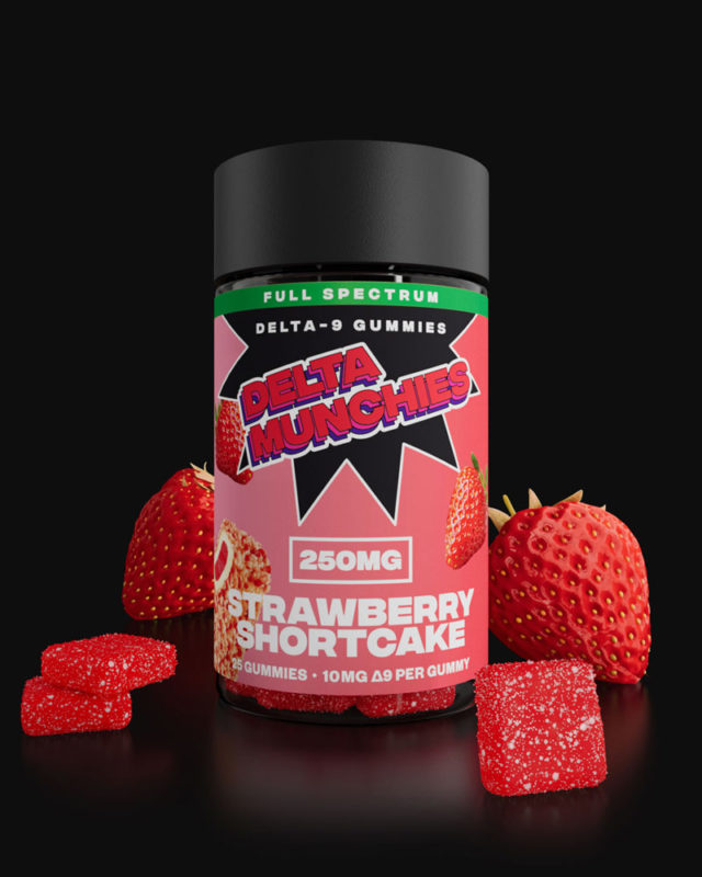 Delta Munchies 250mg Full Spectrum Delta 9 Gummies Strawberry Shortcake