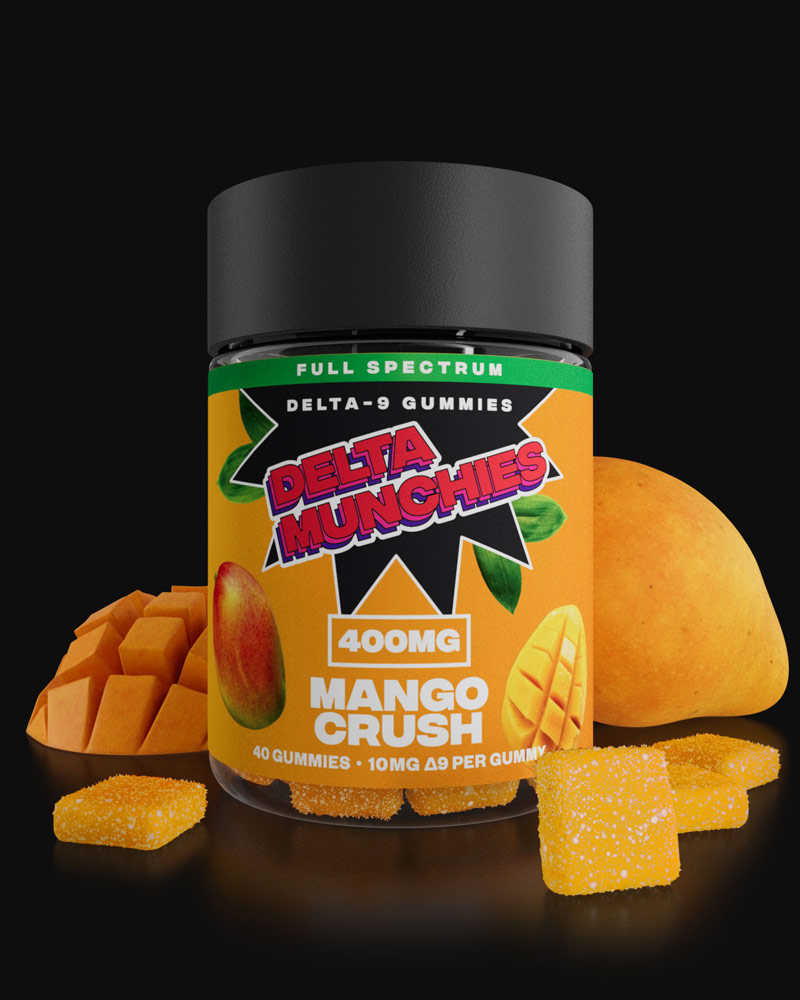 Delta Munchies 400mg Full Spectrum Delta 9 Gummies Mango Crush