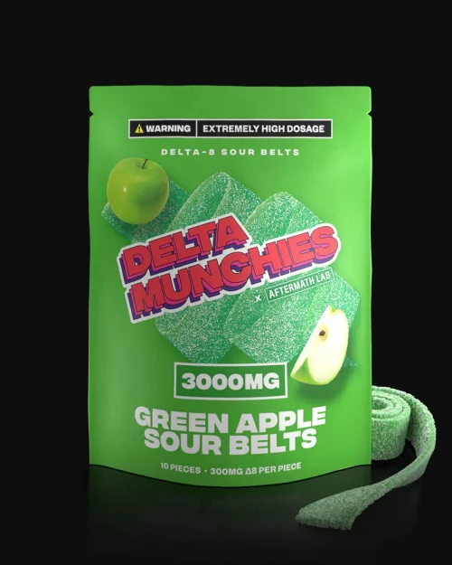 Delta Munchies Green Apple 3000mg Delta 8 Sour Belts