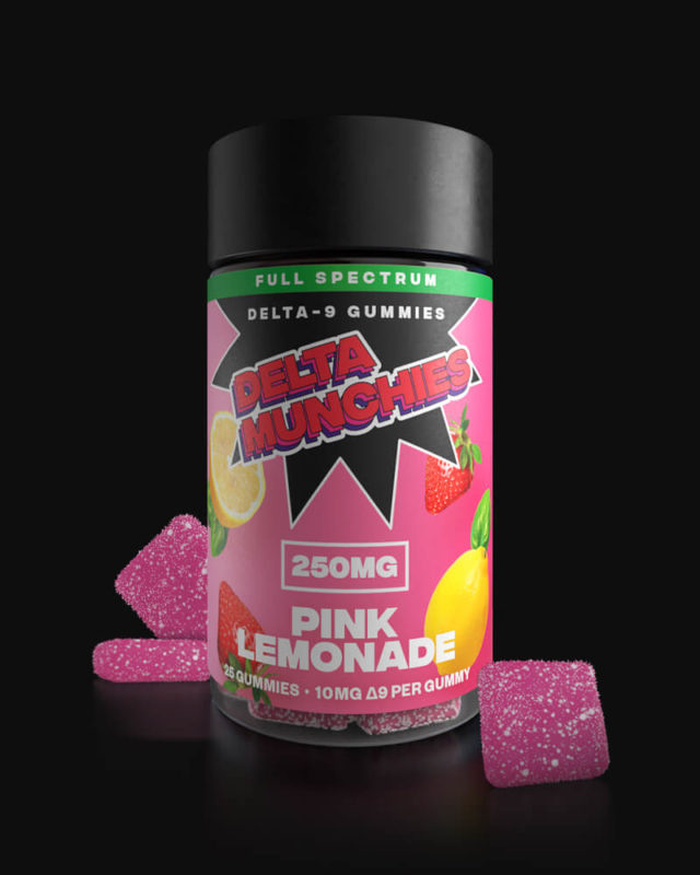 Delta Munchies 250mg Full Spectrum Delta 9 Gummies Pink Lemonade
