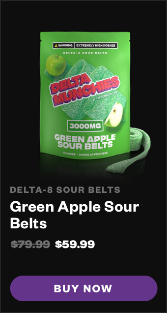 delta munchies 3000mg delta 8 gummies sour belts green apple