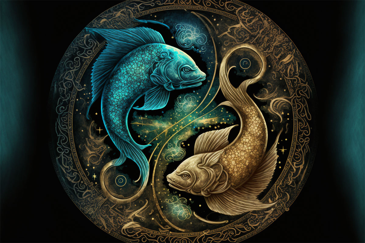 Ying yang symbol but with fish.