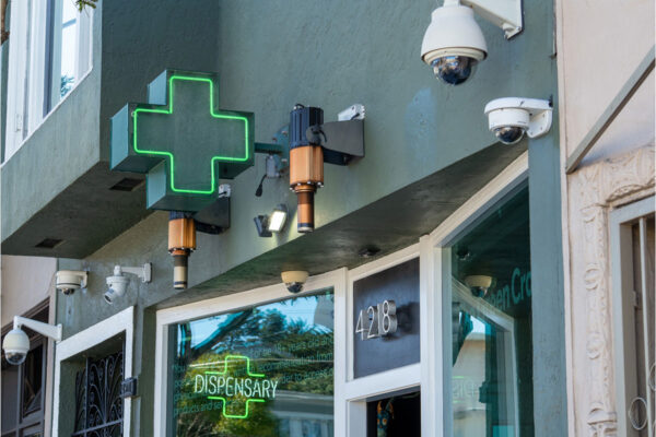 Outside view of a dispensary.