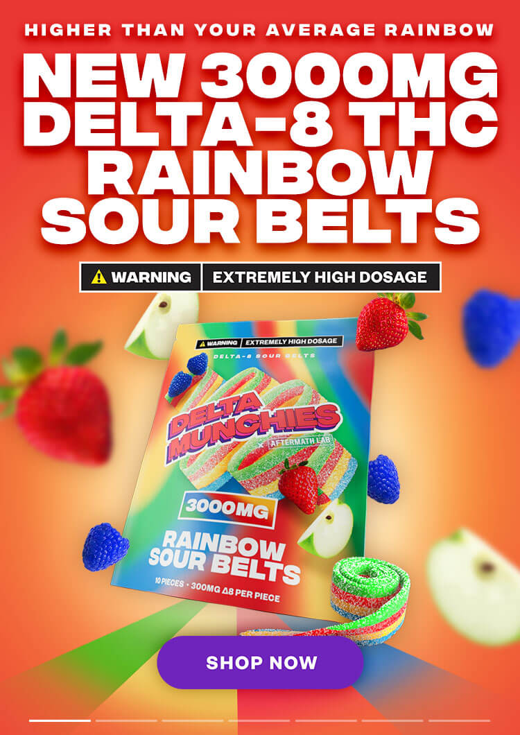 3000mg Delta 8 thc gummies rainbow sour belts