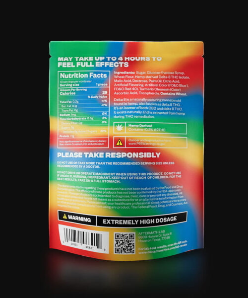 3000mg Delta 8 THC gummies rainbow sour belts nutritional facts
