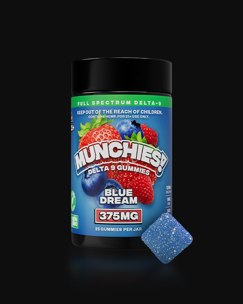 Munchies 375mg full spectrum delta 9 gummies blue dream