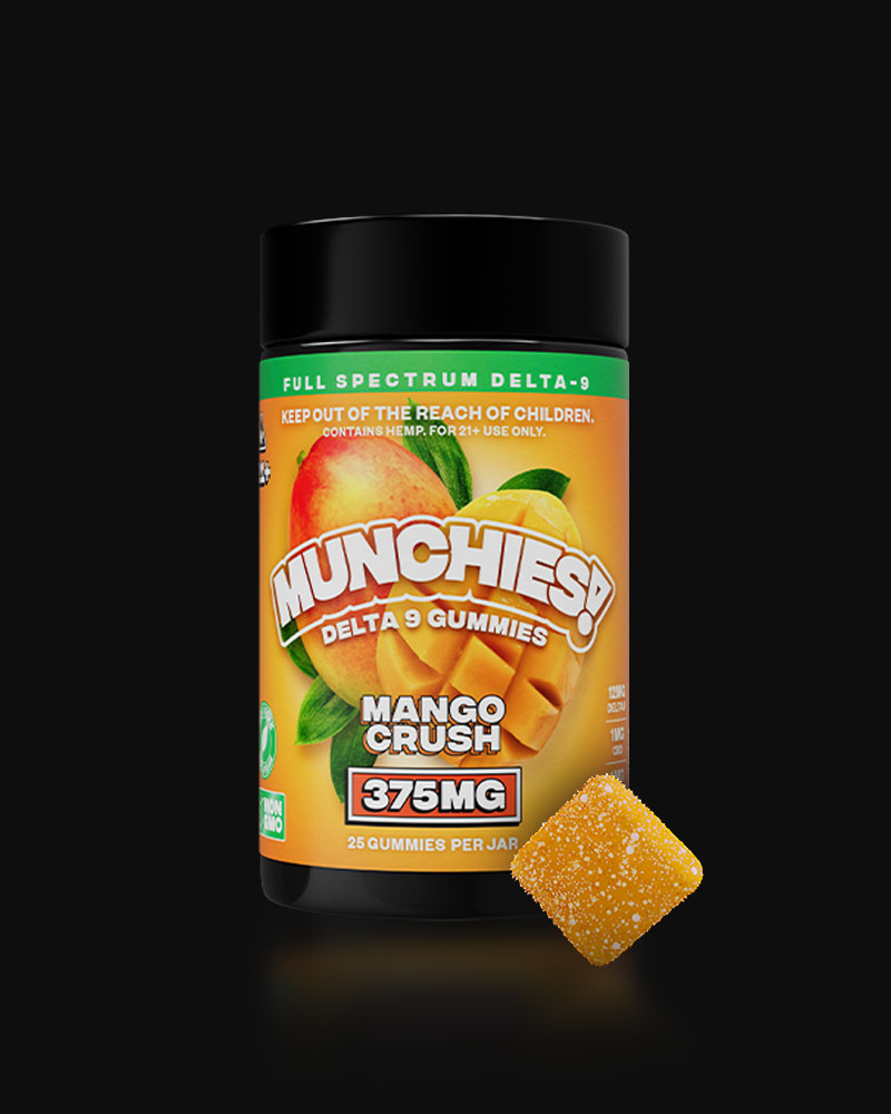 Munchies 375mg full spectrum delta 9 gummies Mango Crush