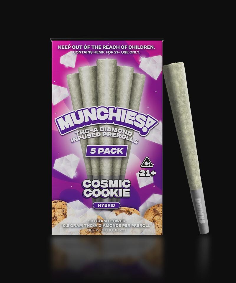 Munchies 5 pack thca diamond infused prerolls cosmic cookie