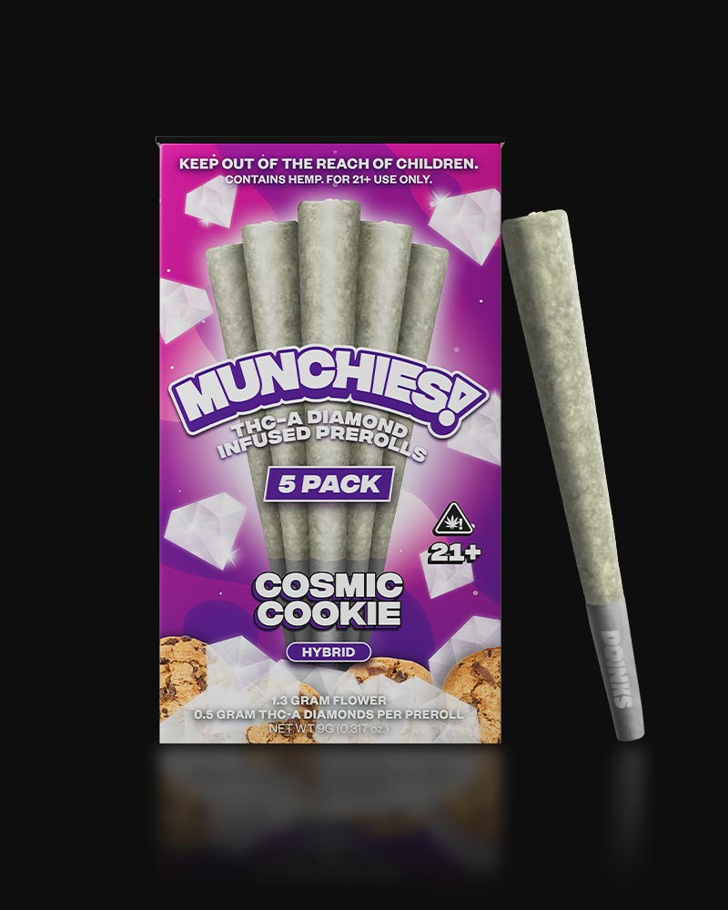 Munchies 5 pack thca diamond infused prerolls cosmic cookie