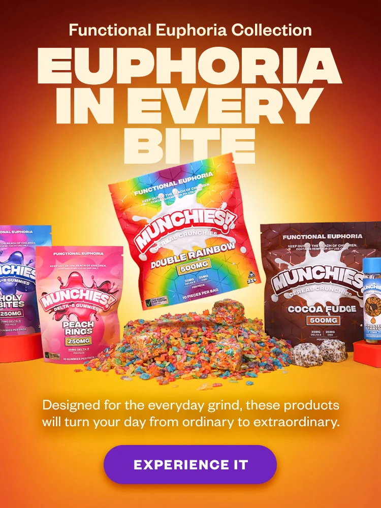 Functional Euphoria Collection. Euphoria in every bite. Designed for the everyday grind, these products will turn your day from ordinary to extraordinary. CTA: Experience it